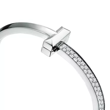 Tiffany T:T One breiter aufklappbarer Armreif mit Diamanten in Wei&szlig;gold, 6