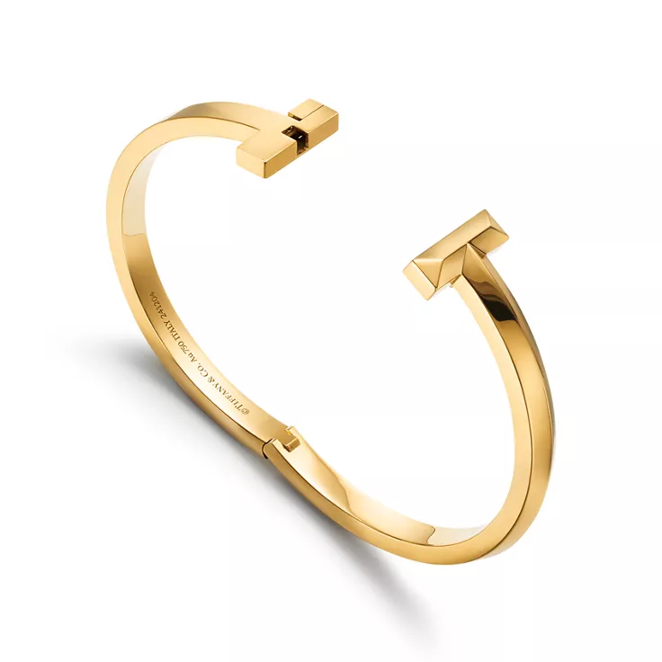 Tiffany T:T1 Narrow Hinged Bangle in Yellow Gold, 4