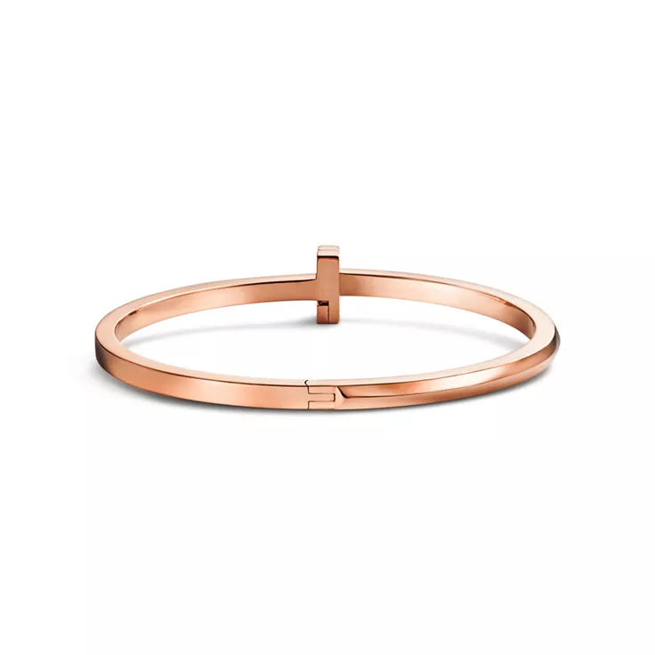 Tiffany T:T1 Narrow Hinged Bangle in Rose Gold, 5