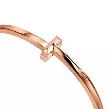 Tiffany T:T1 Narrow Hinged Bangle in Rose Gold, 6