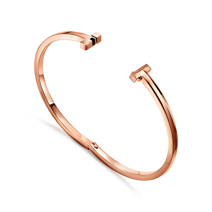 Tiffany T:T1 Narrow Hinged Bangle in Rose Gold image number 4