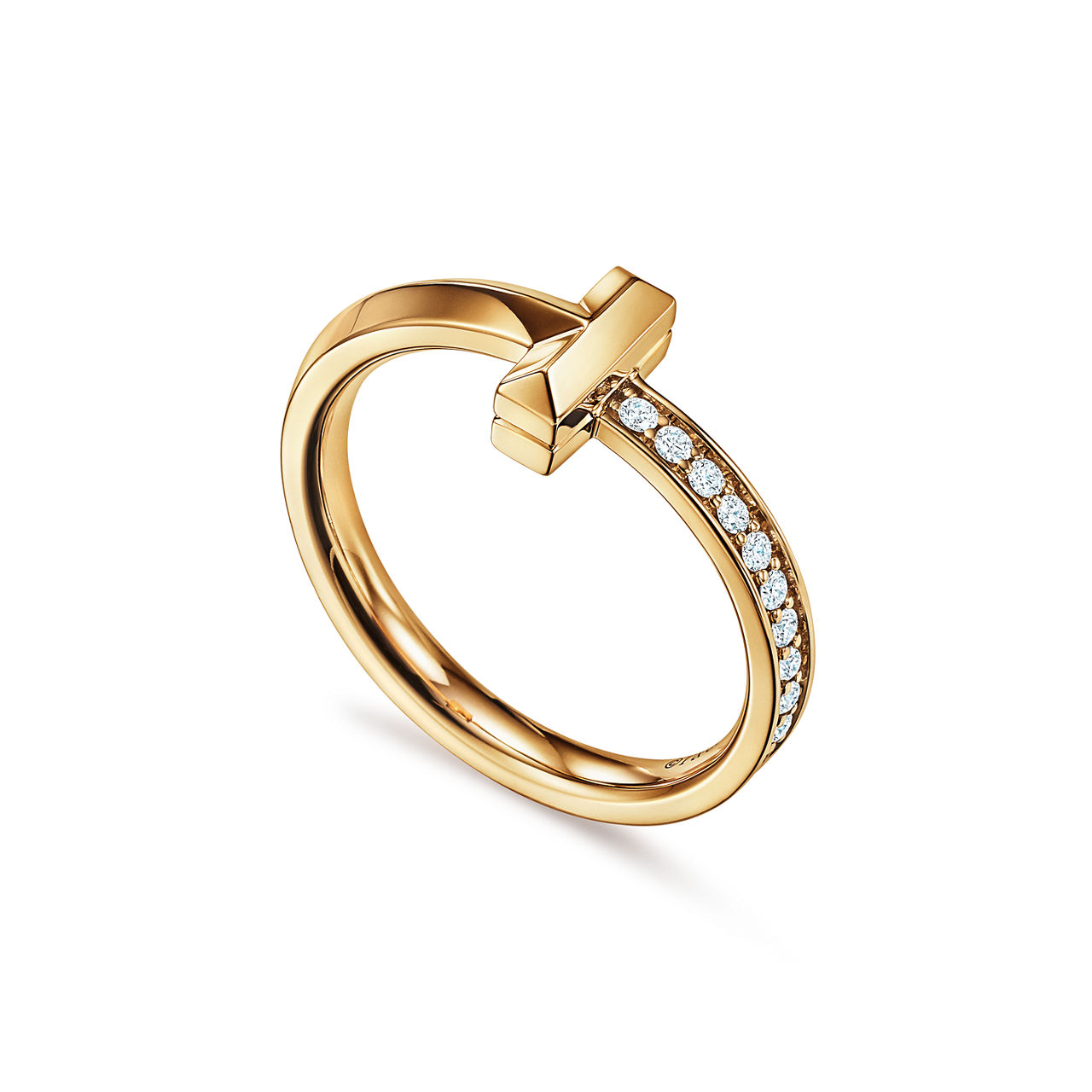 Tiffany T:Bague T1 en or jaune 18 carats et diamants numéro dimage {1}