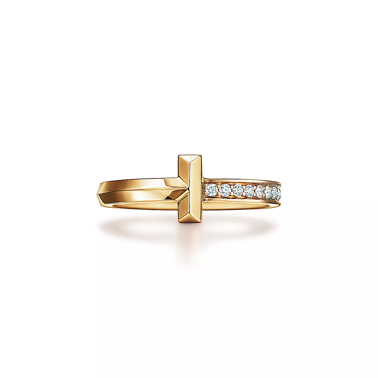 Tiffany T:T1 링, 옐로우 골드, 다이아몬드 세팅, 두께 2.5mm 이미지 번호 0