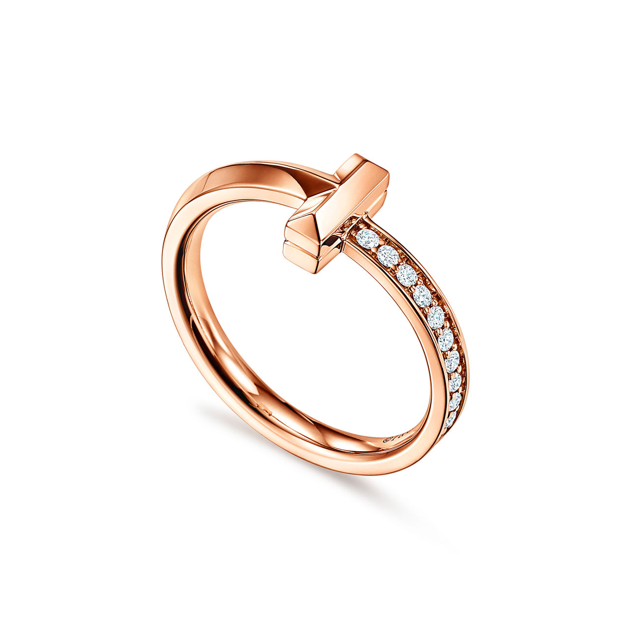 Tiffany T:T1 Ring in Rose Gold with Diamonds image number 2