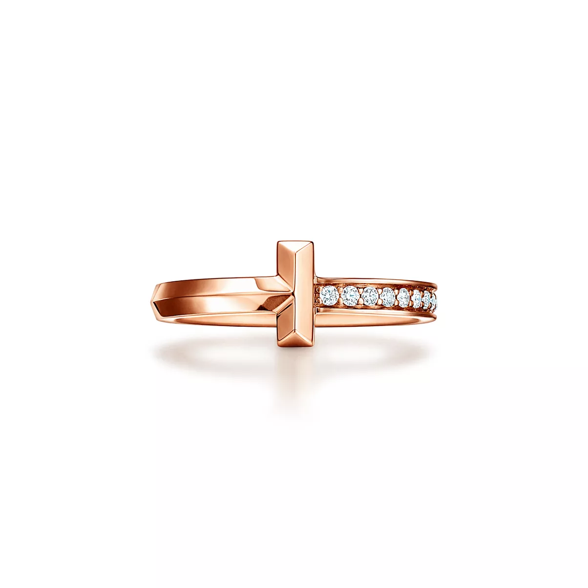 T1 Ring in Rose Gold with Diamonds