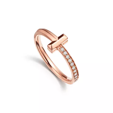 Tiffany T:T1 Ring in Rose Gold with Diamonds, 3