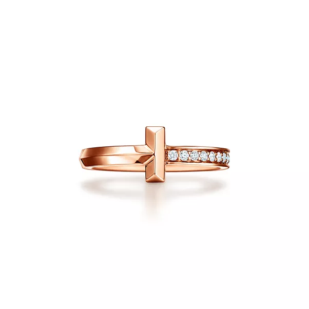 T One Ring in Roségold mit Diamanten