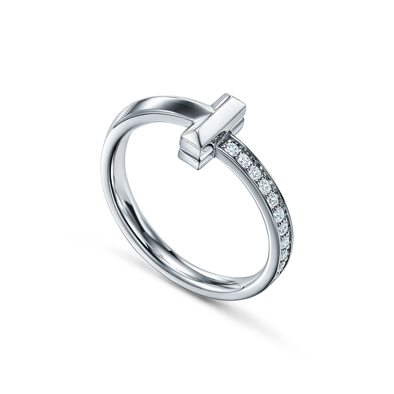 Tiffany T:T1 Ring in White Gold with Diamonds image number 3