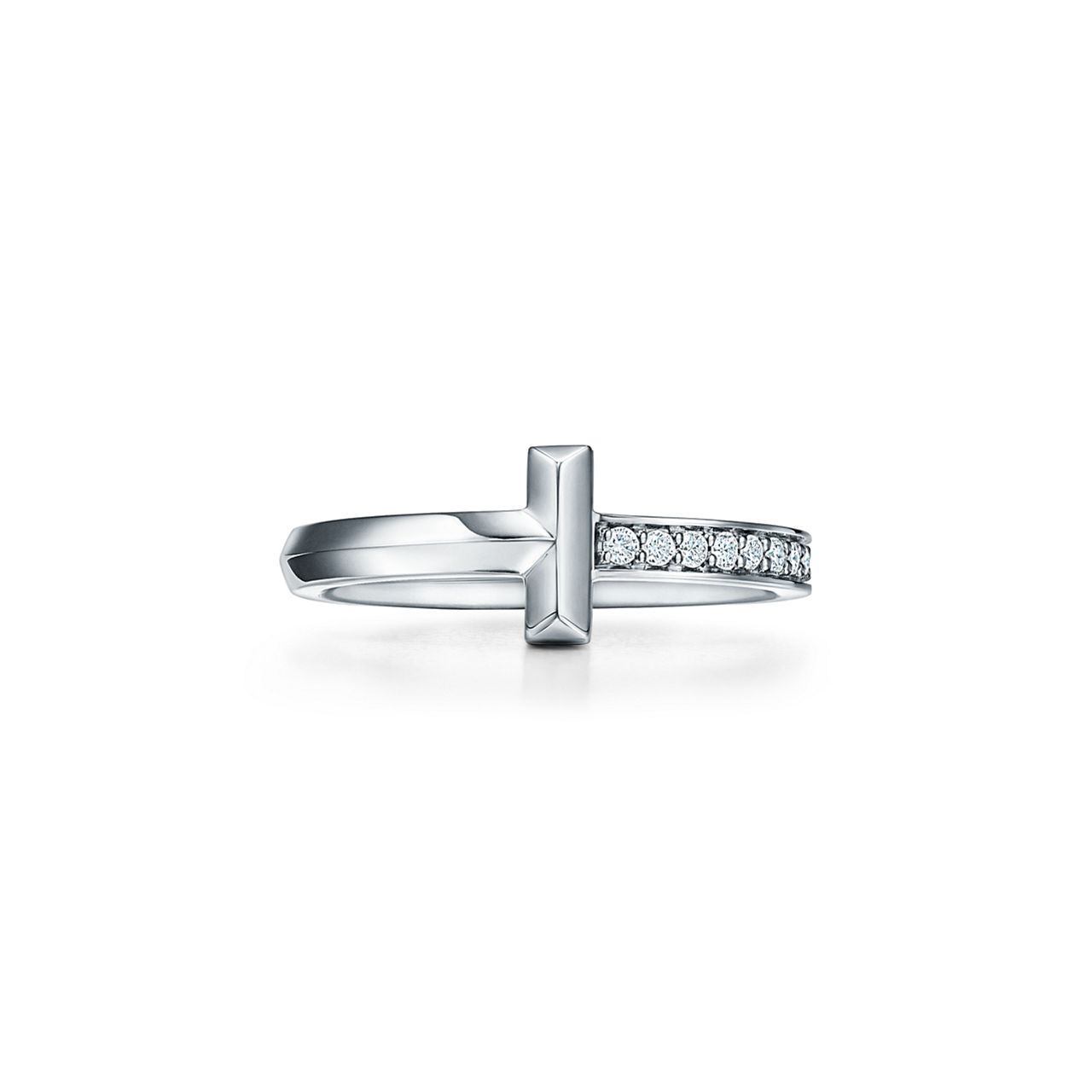 T1 Anillo de oro blanco con diamantes