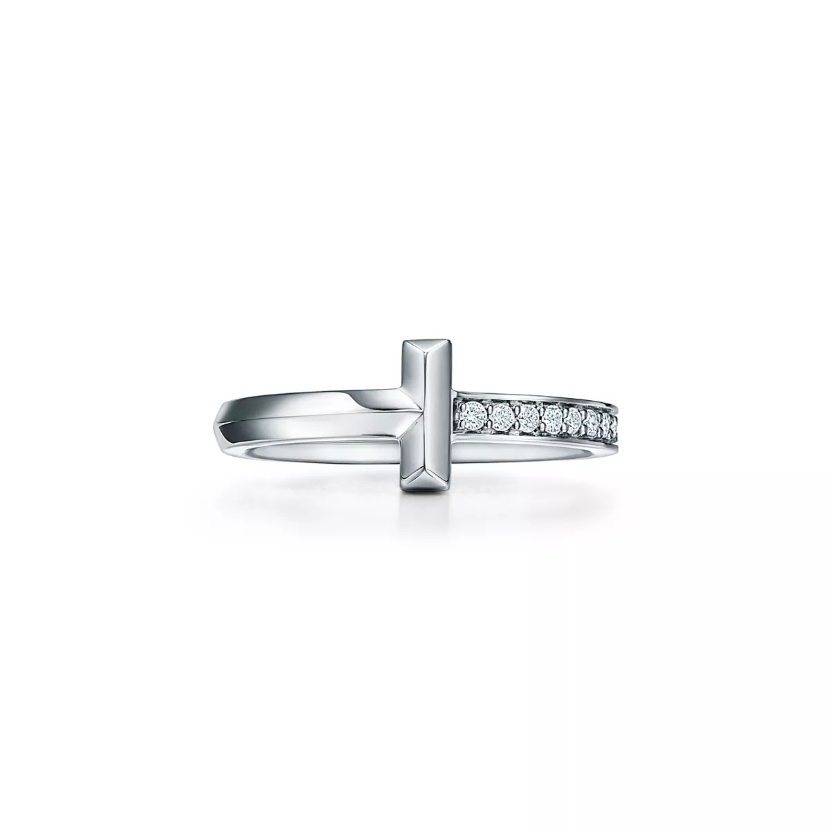 T1 Anillo de oro blanco con diamantes