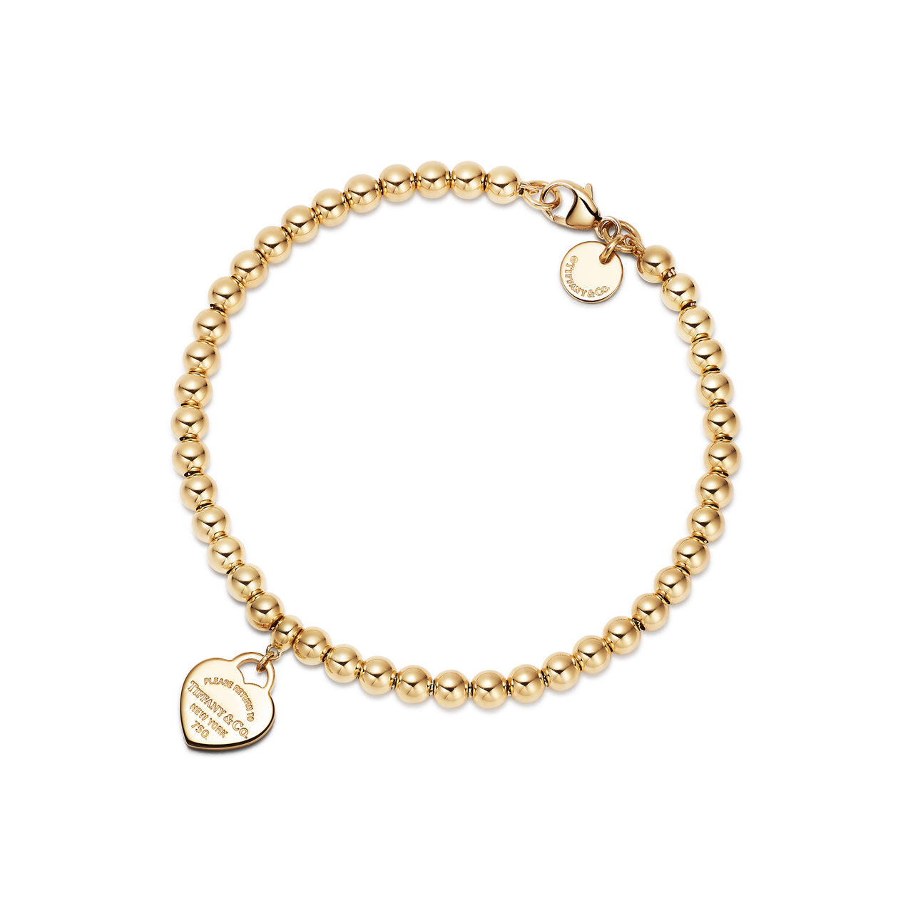 Return to Tiffany™:Mini Heart Tag Bead Bracelet image number 2