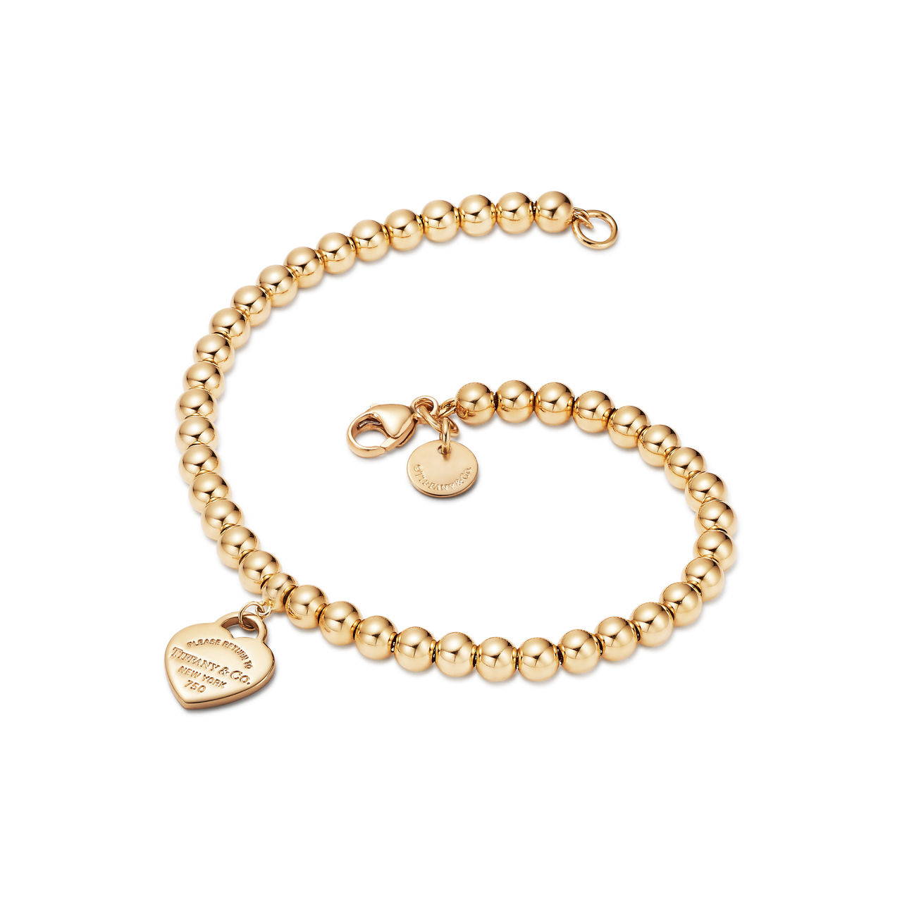 Return to Tiffany™:Mini Heart Tag Bead Bracelet image number 3