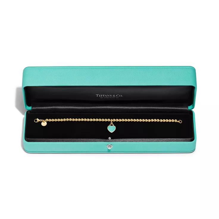 Return to Tiffany&trade;:Mini Heart Tag Bead Bracelet, 5