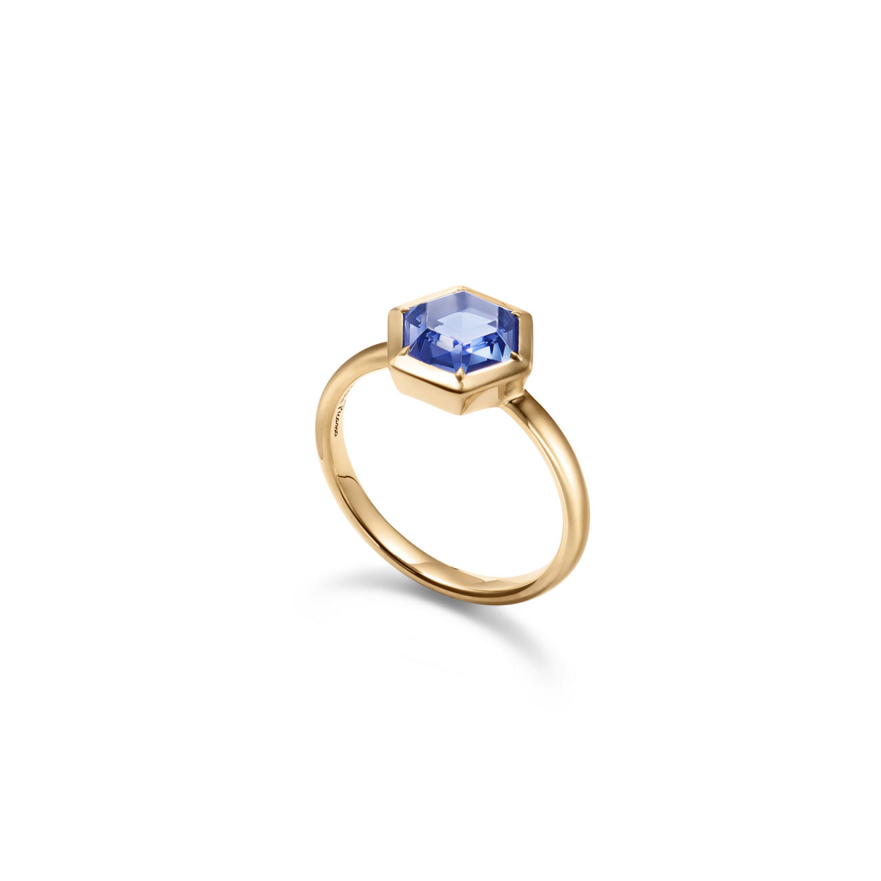 Paloma's Studio:Hexagon Ring in 18k Gold with a Tanzanite image number 2