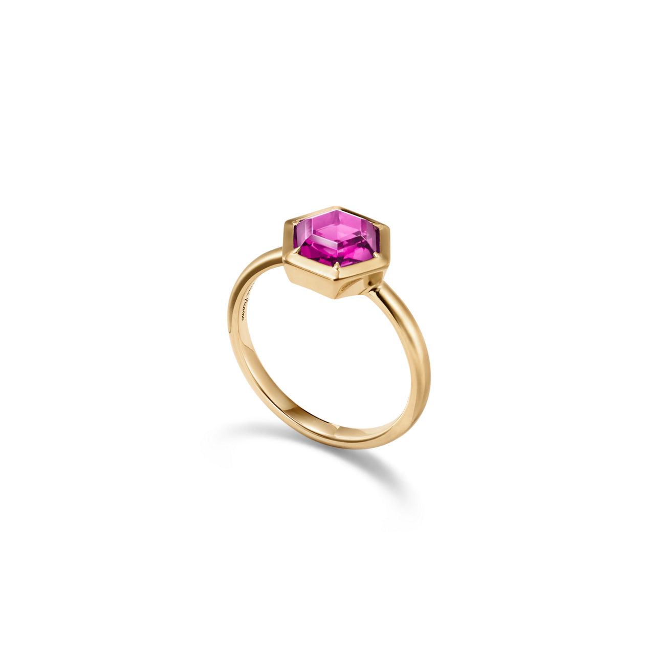 Paloma's Studio:Hexagon Ring in 18k Gold with a Rubellite image number 2