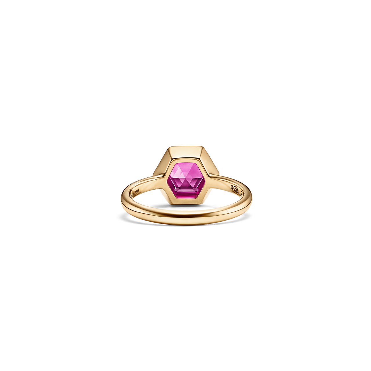 Paloma's Studio:Hexagon Ring in 18k Gold with a Rubellite image number 3