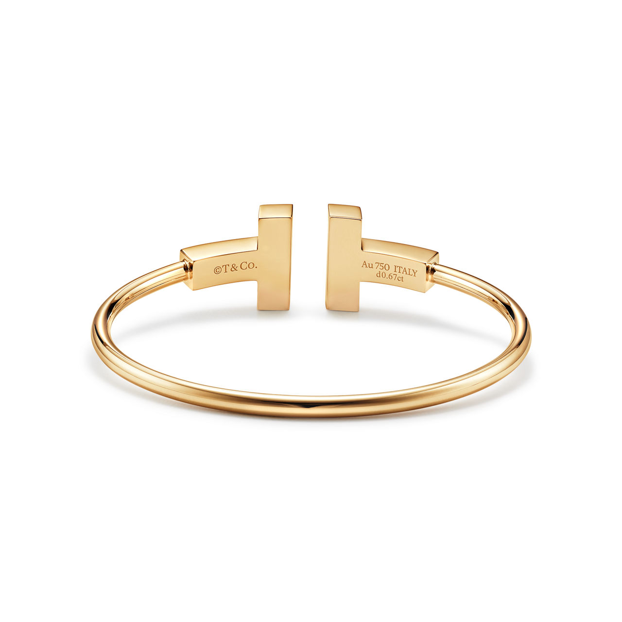 Tiffany T:Bracelet Wire large orné de diamants en or jaune 18 carats numéro dimage {1}