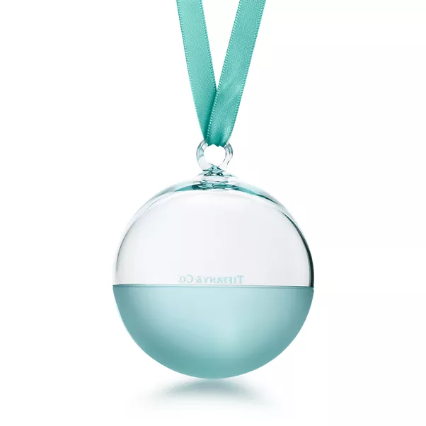 Boule décorative en cristal transparent et Tiffany Blue®