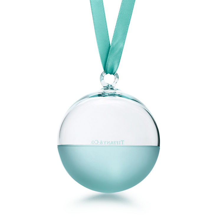 Color Block:Christbaumschmuck „Ball“ in Tiffany Blue® und klarem Kristallglas Bildnummer 1