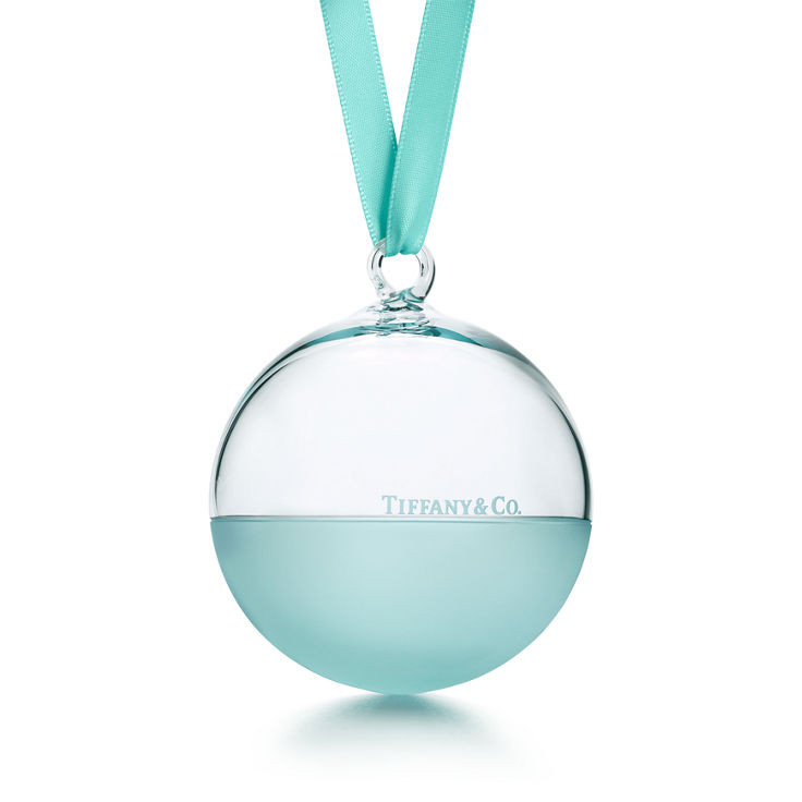 Color Block:Christbaumschmuck „Ball“ in Tiffany Blue® und klarem Kristallglas Bildnummer 2