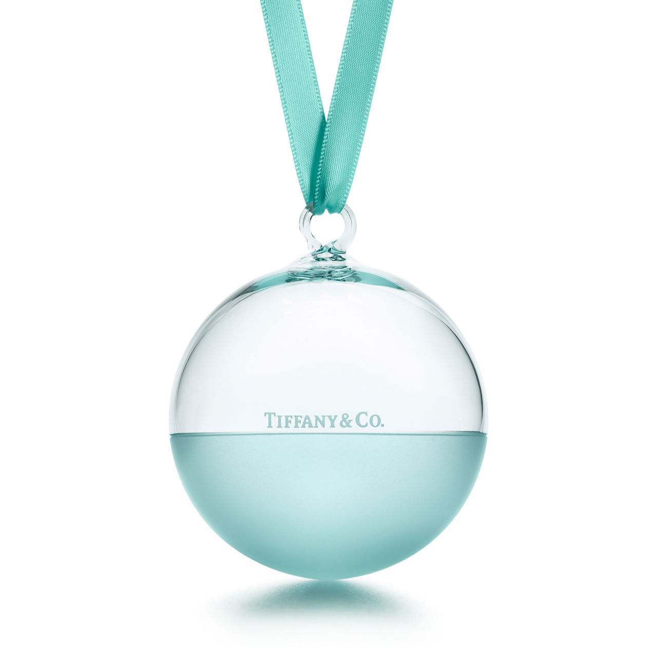 Color Block:Christbaumschmuck „Ball“ in Tiffany Blue® und klarem Kristallglas Bildnummer 0