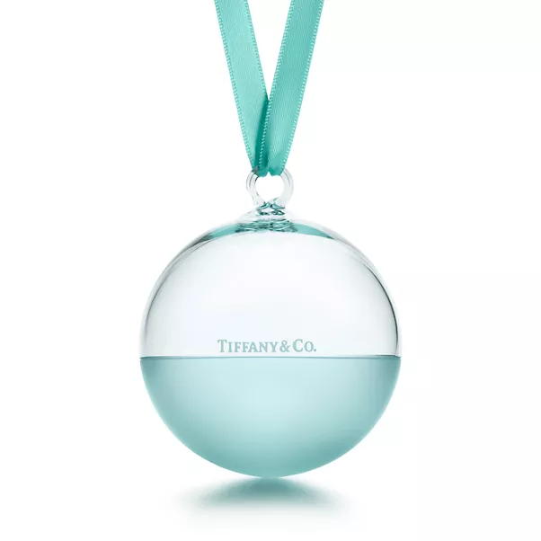 Boule décorative en cristal transparent et Tiffany Blue®