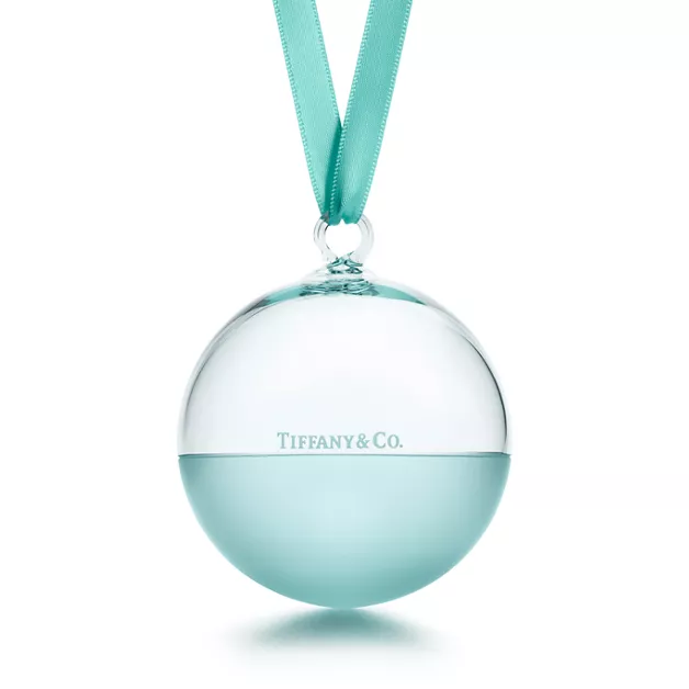 Color Block:Adorno en forma de bola en cristal transparente y color Tiffany Blue® imagen número 0