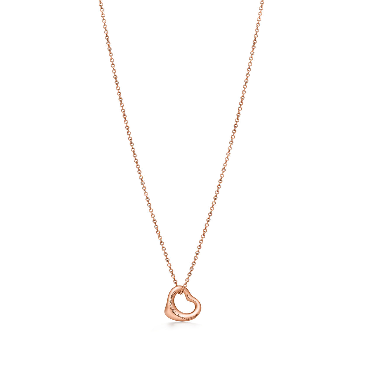 Elsa Peretti®:Open Heart Pendant in 18k Rose Gold with Diamonds  image number 2