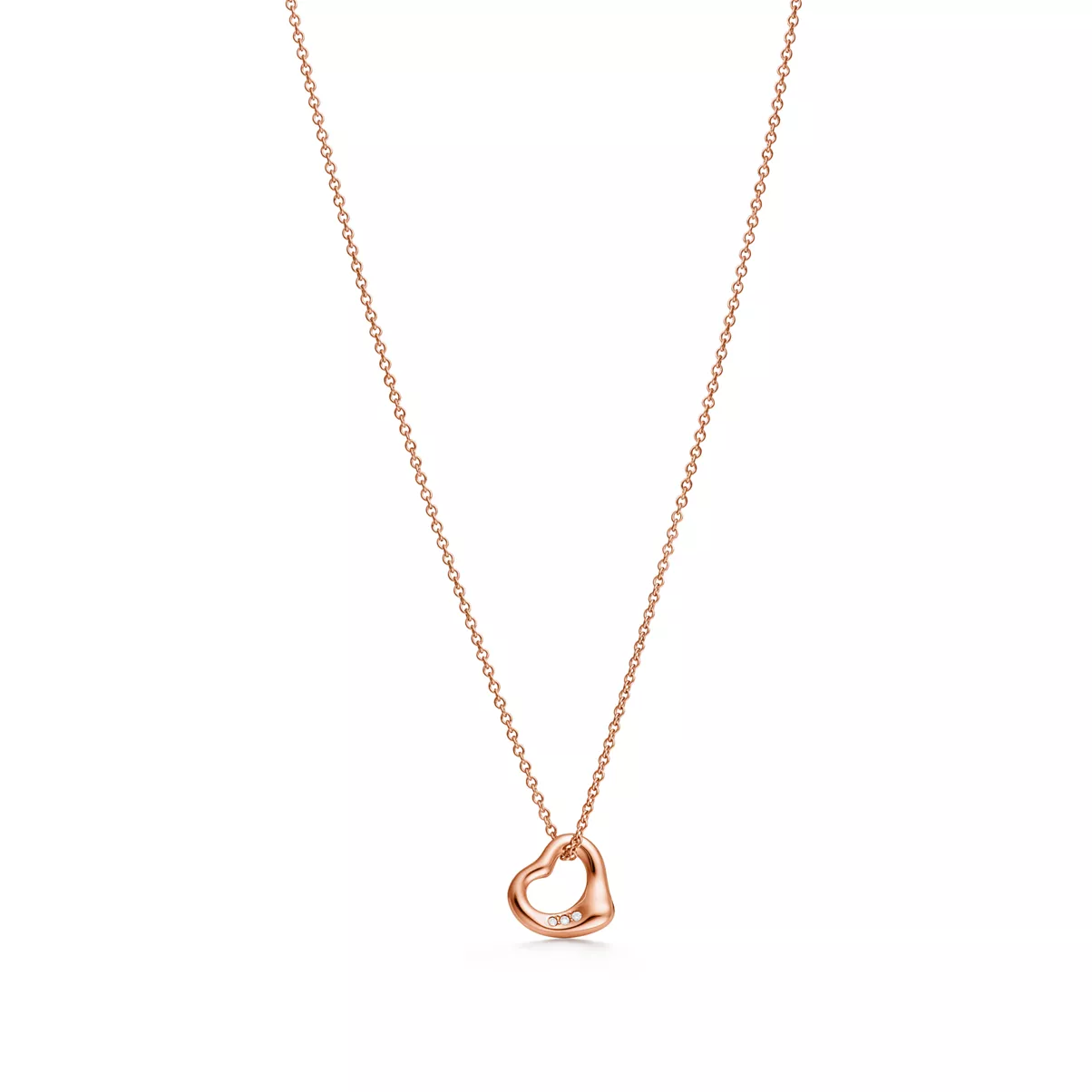 Pendente Open Heart in oro rosa con diamanti 