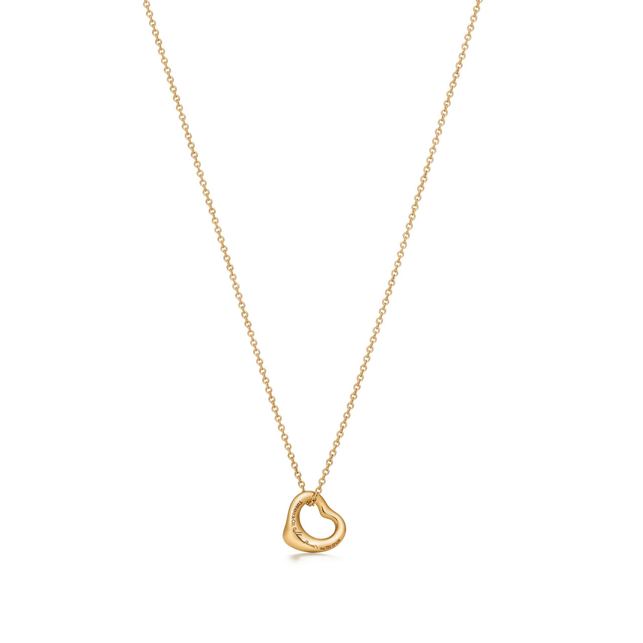 Elsa Peretti®:Open Heart Pendant in 18k Gold with Diamonds  image number 2