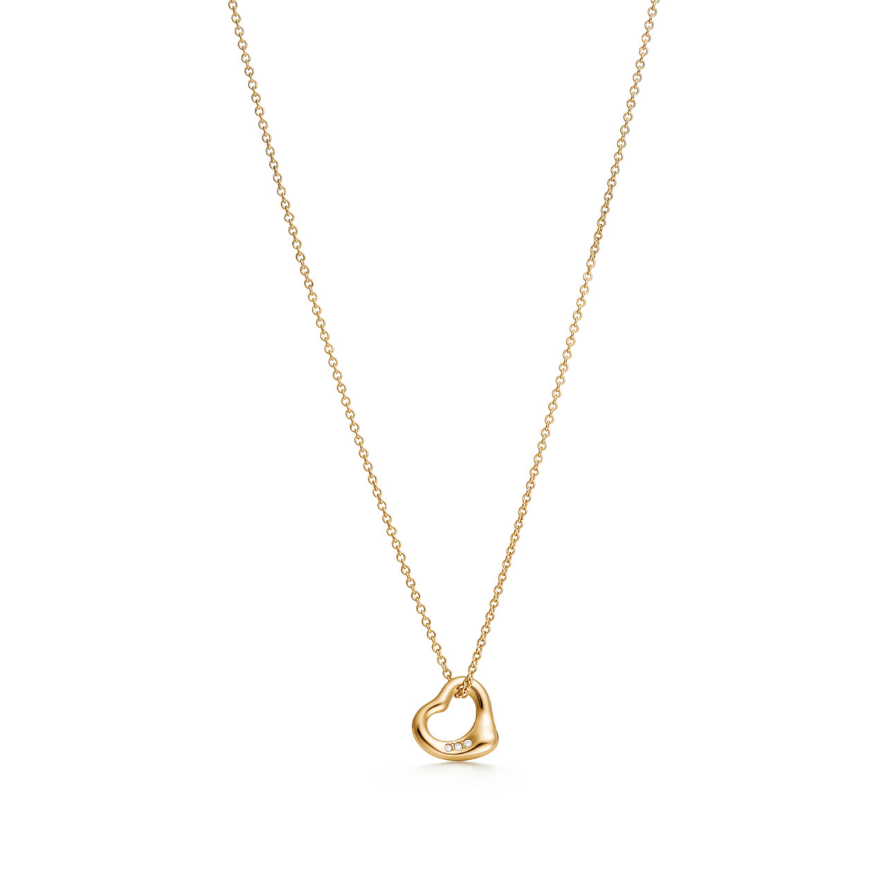 Elsa Peretti®:Open Heart Pendant in 18k Gold with Diamonds  image number 0