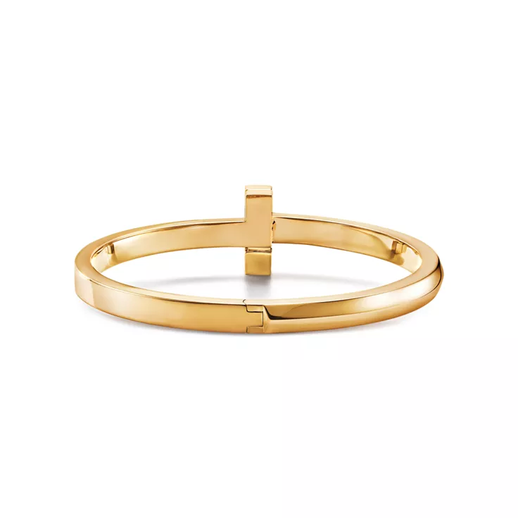 Tiffany T:T1 Wide Hinged Bangle in Yellow Gold, 5