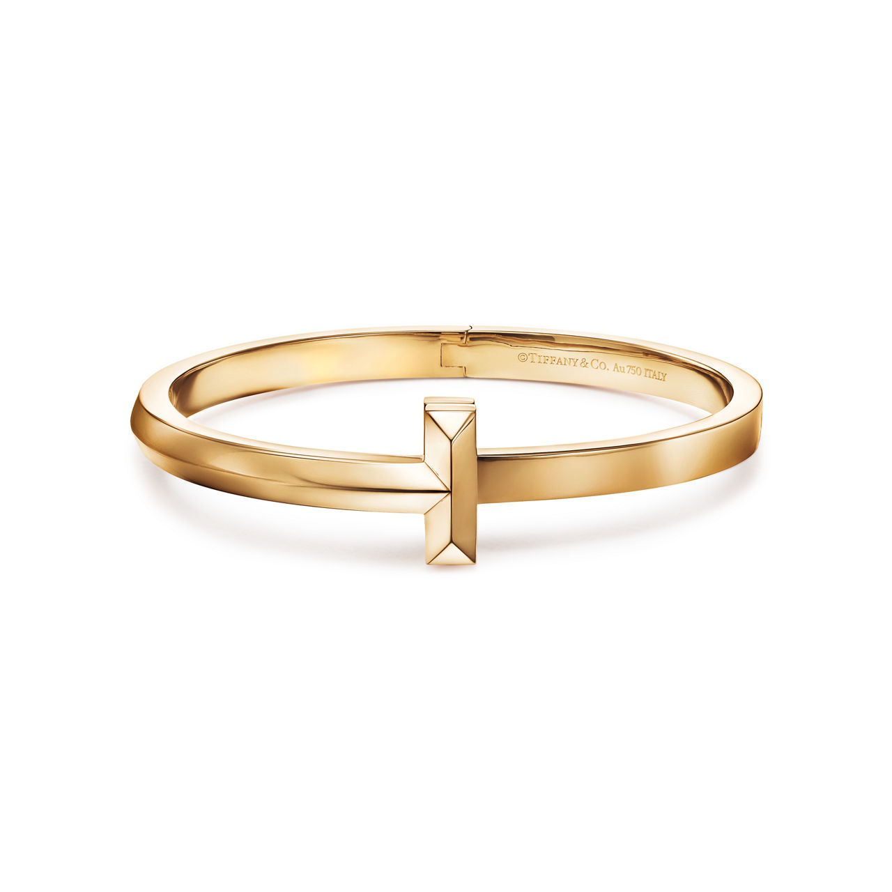 Tiffany バングル Tiffany T:T1 Wide Hinged Bangle in Yellow Gold | Tiffany & Co. US