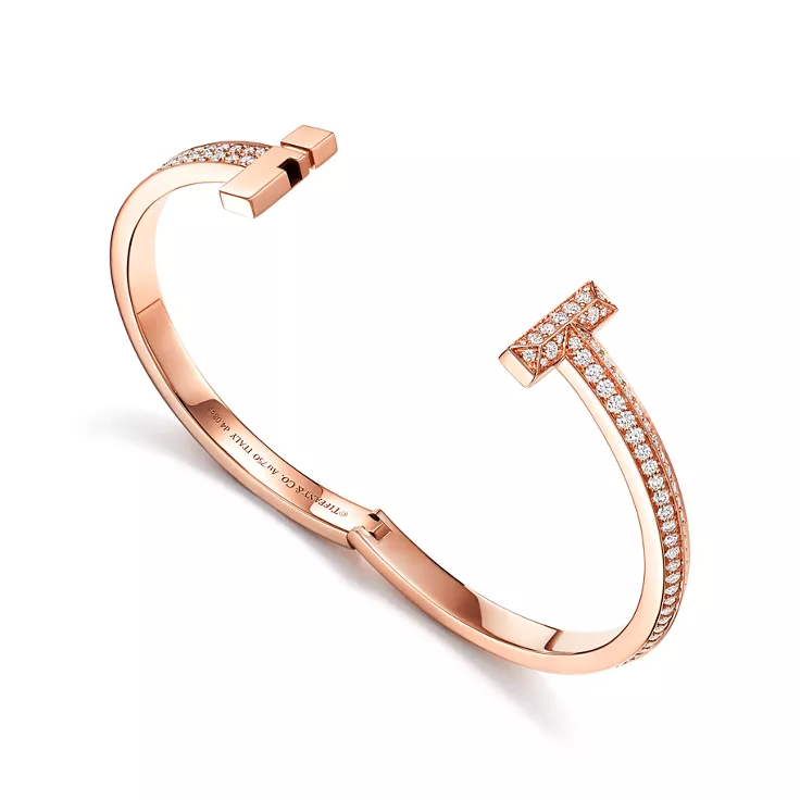 티파니 T:T1 와이드 다이아몬드 힌지드 뱅글, 로즈 골드, 4