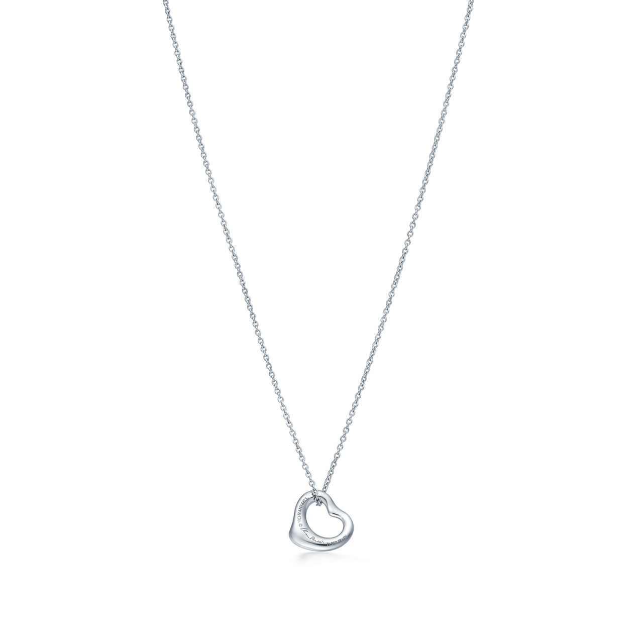 Elsa Peretti®:Open Heart Pendant in Platinum with Diamonds  image number 2