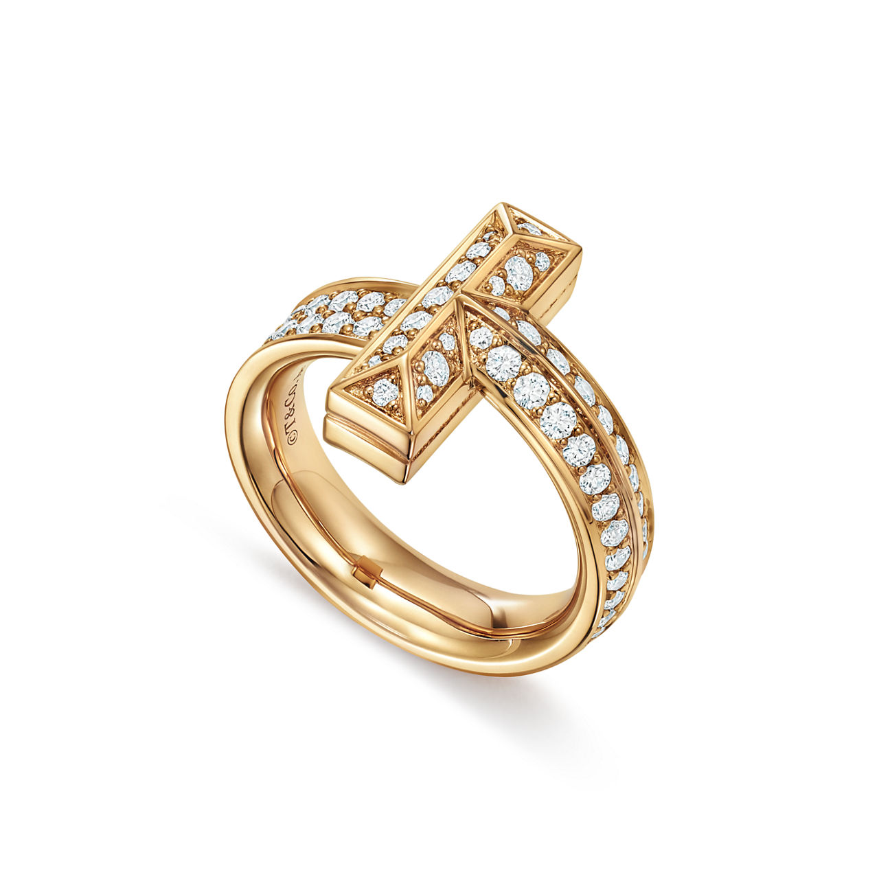 Tiffany T:T1 Ring in Yellow Gold with Diamonds image number 3