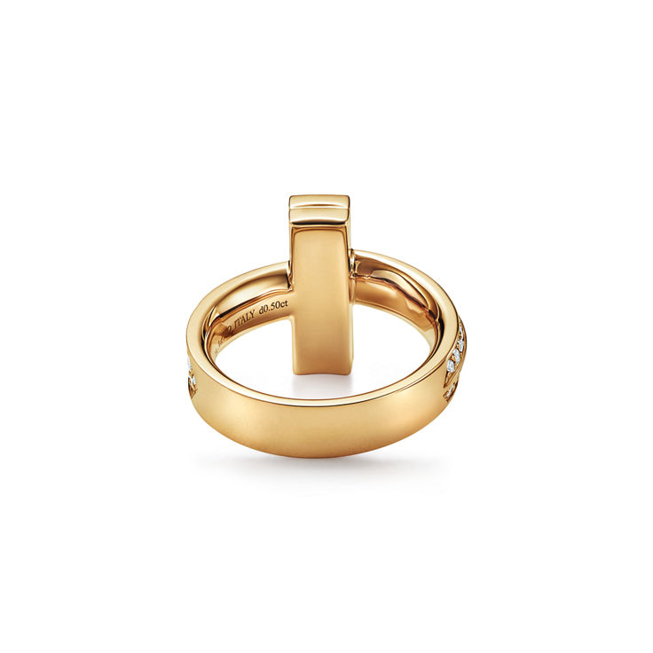 Tiffany T:T1 Ring in Yellow Gold with Diamonds image number 4