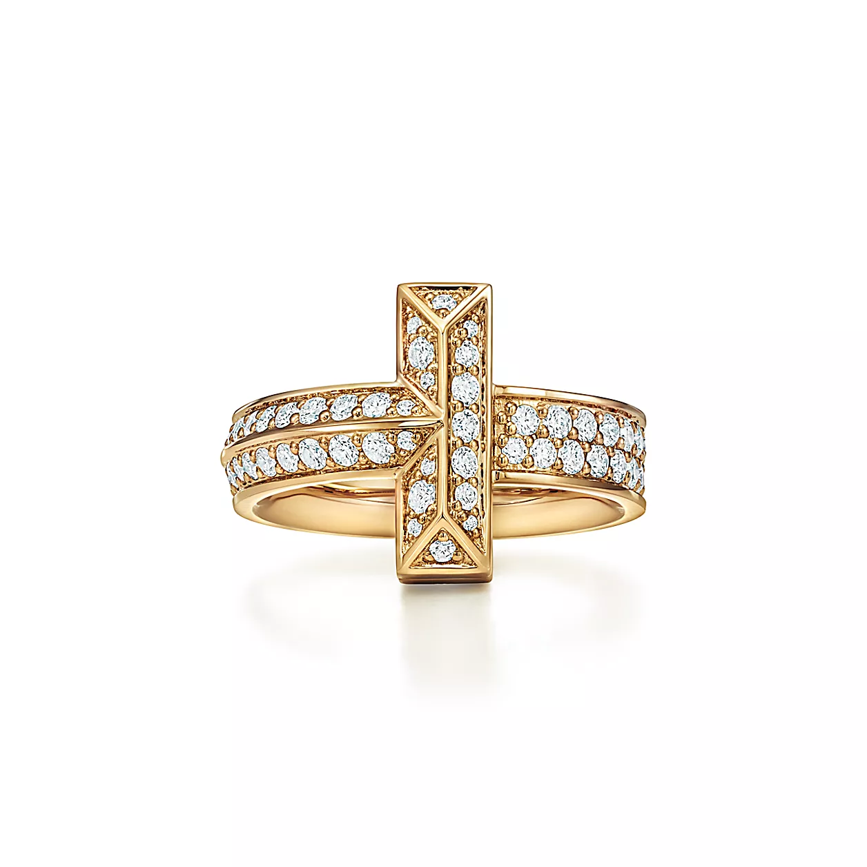 Tiffany T:T1 링, 옐로우 골드, 다이아몬드 세팅, 두께 4.5mm 이미지 번호 0