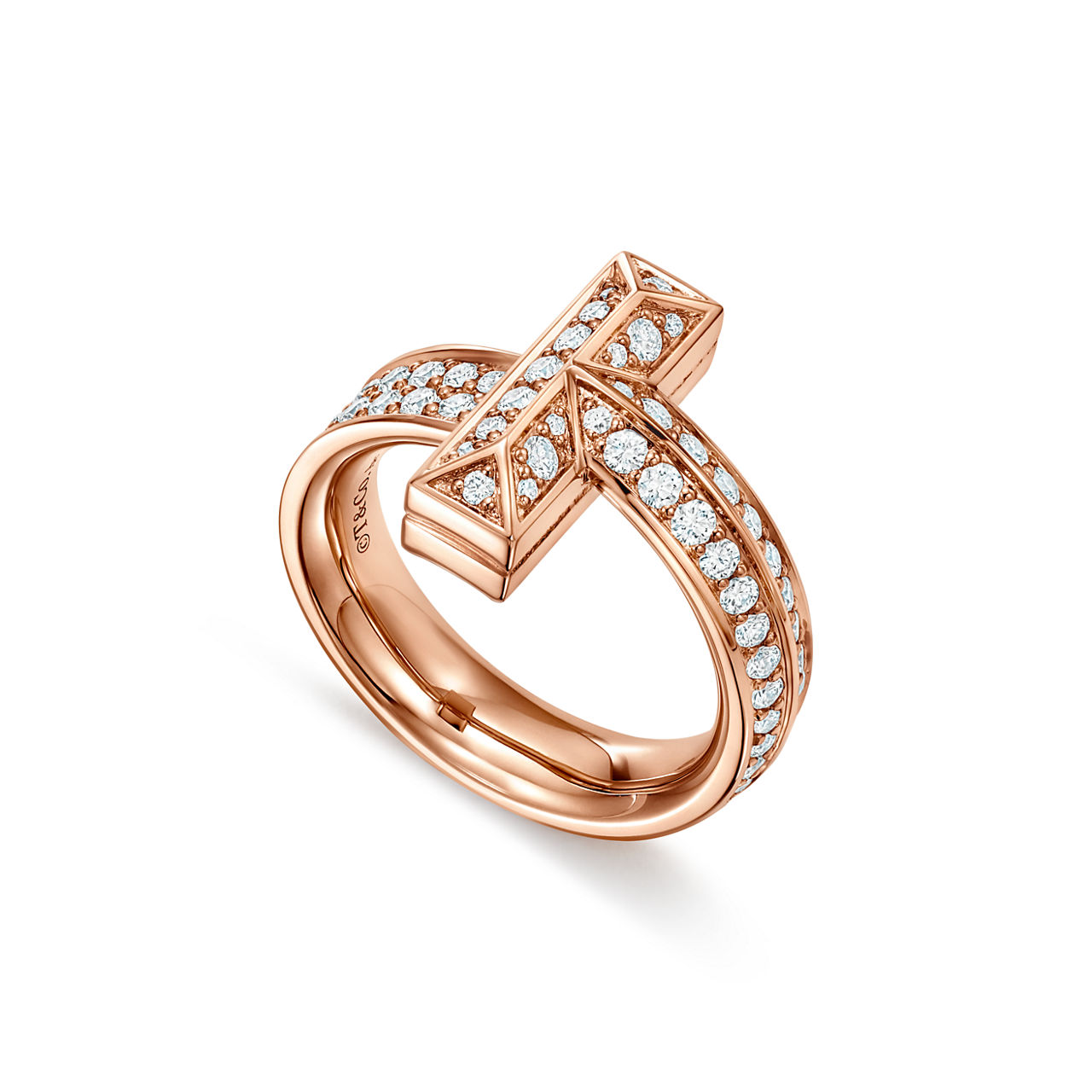 Tiffany T:T1 Ring in Rose Gold with Diamonds image number 2