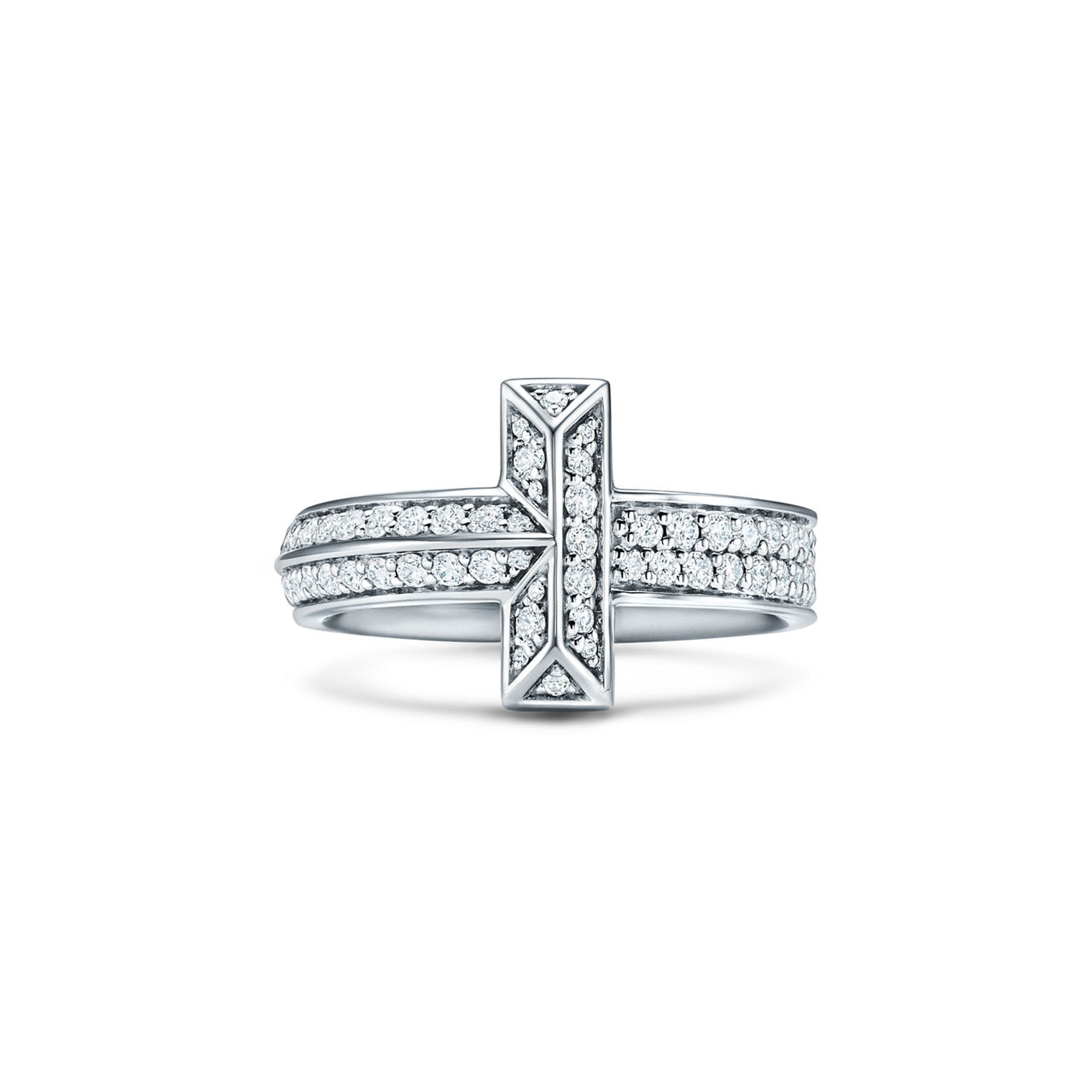 T1 Anillo de oro blanco con diamantes