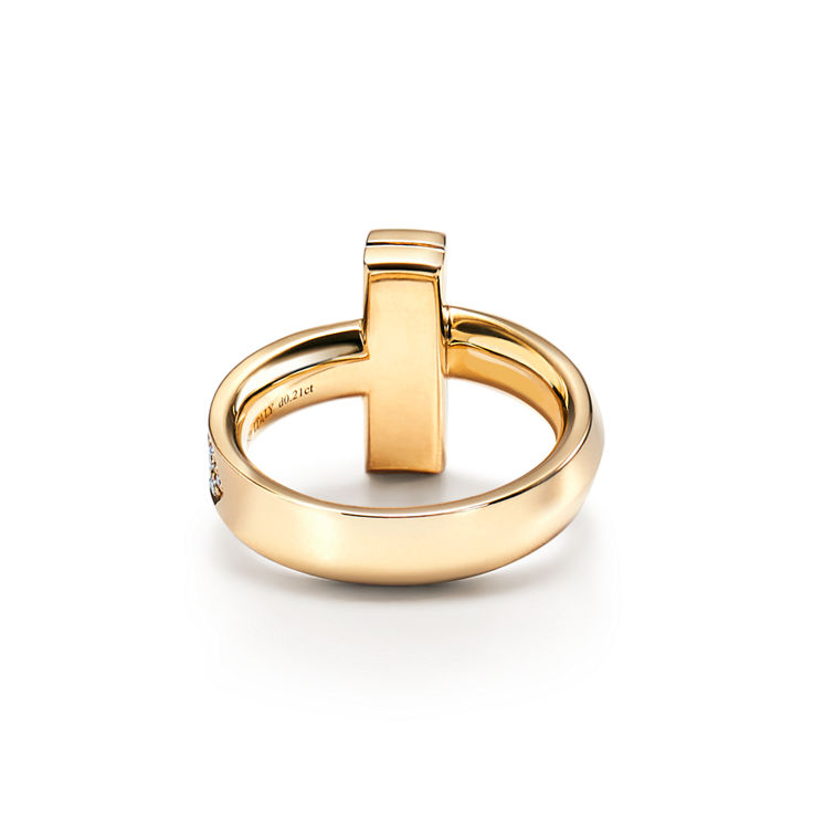 Tiffany T:T1 Ring in Yellow Gold with Diamonds image number 4