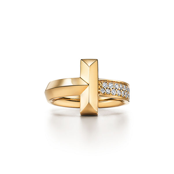 Tiffany T:T1 Ring in Yellow Gold with Diamonds