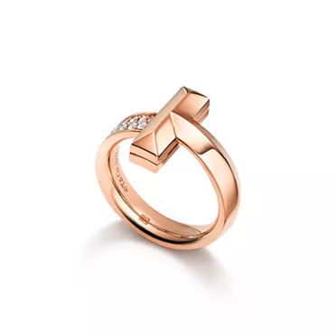 Collezione Tiffany T:Anello T1 in oro rosa con diamanti, 2