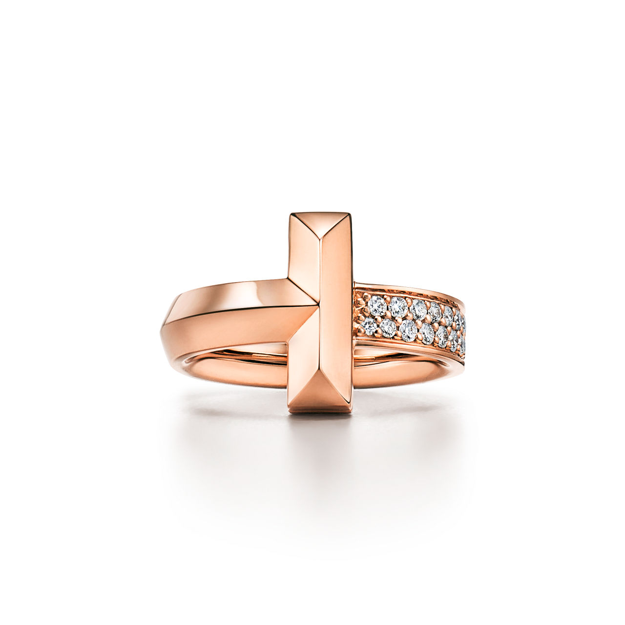 T1 Ring in Rose Gold with Diamonds