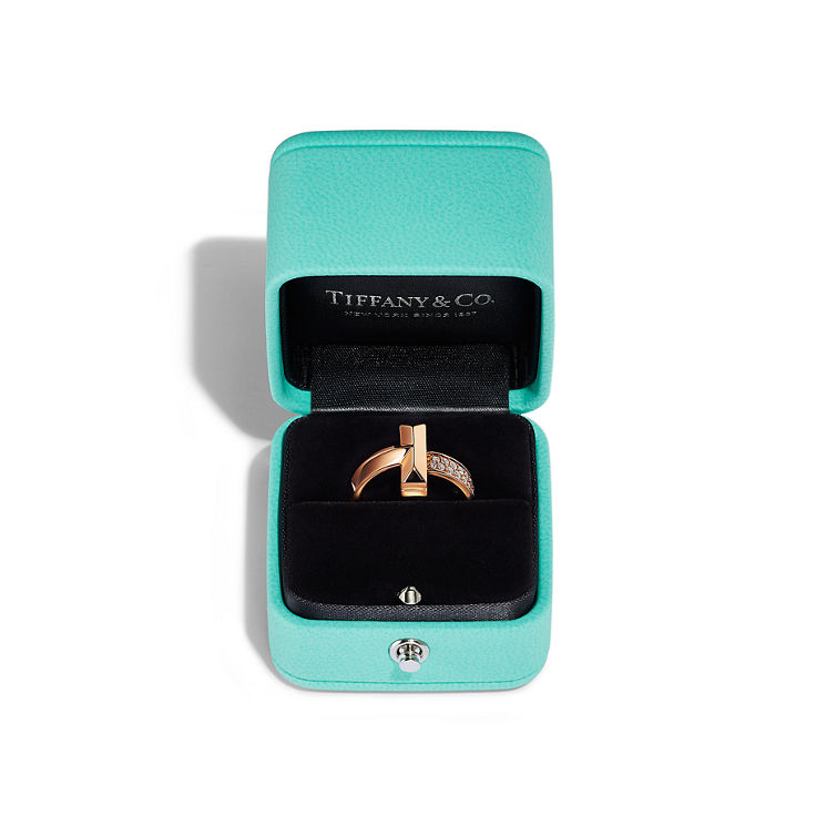 Tiffany T:T1 Ring in Rose Gold with Diamonds image number 4
