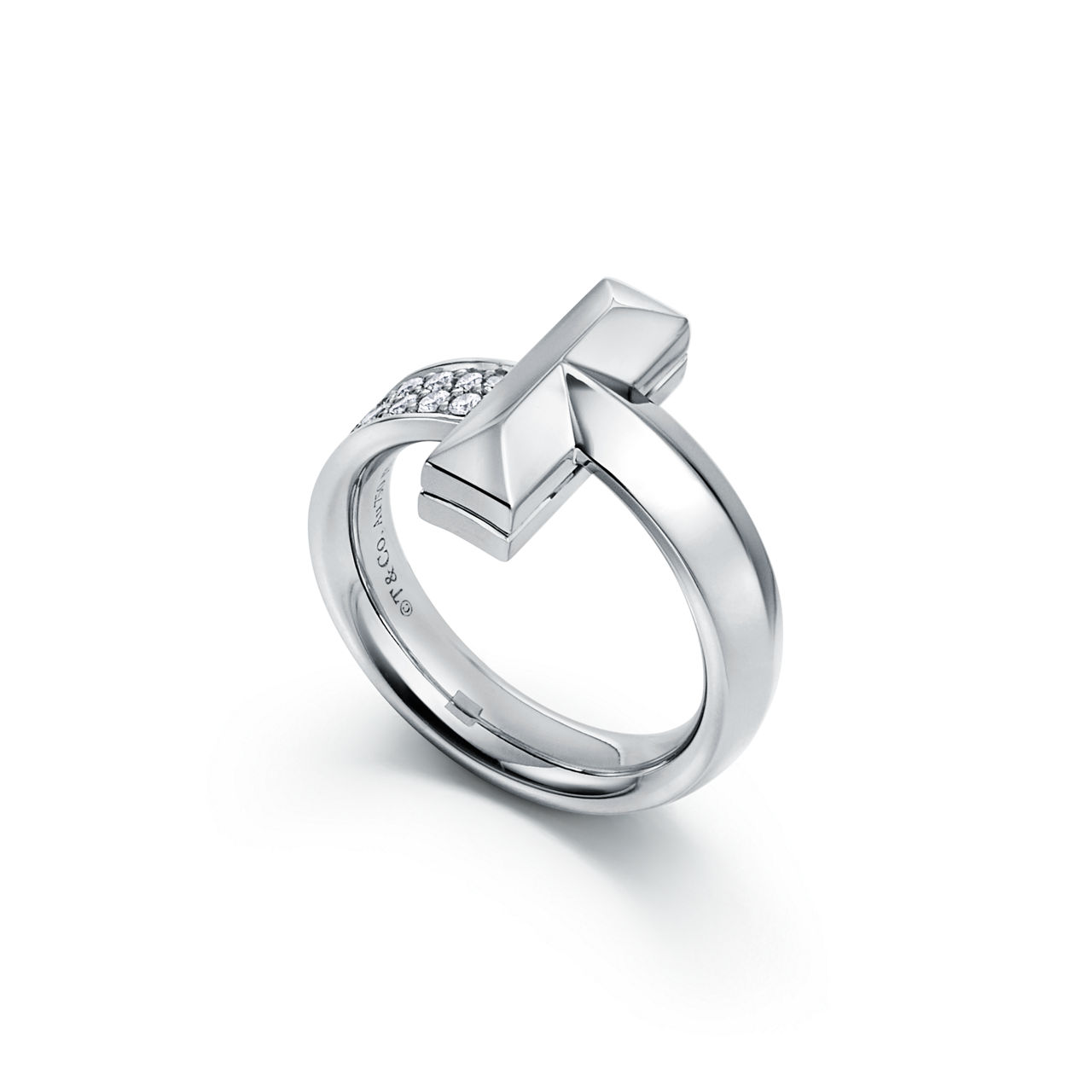 Tiffany T:T1 Ring in White Gold with Diamonds image number 2