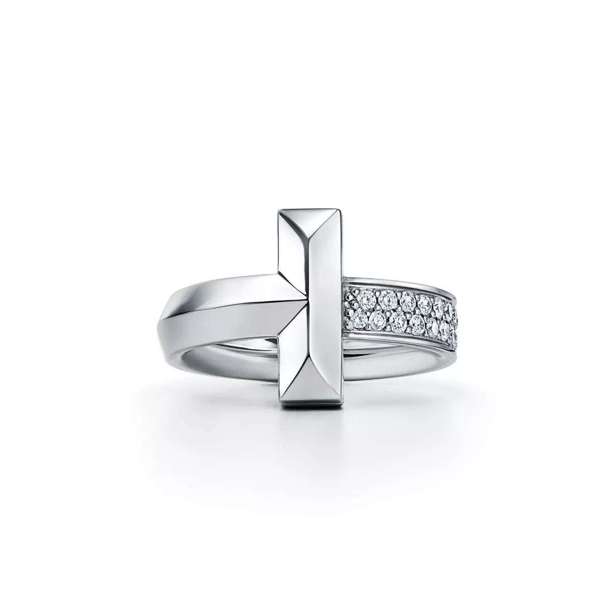 T1 Ring in White Gold with Diamonds