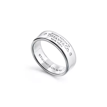 Return to Tiffany™:Narrow Ring in Sterling Silver with Diamonds, 3