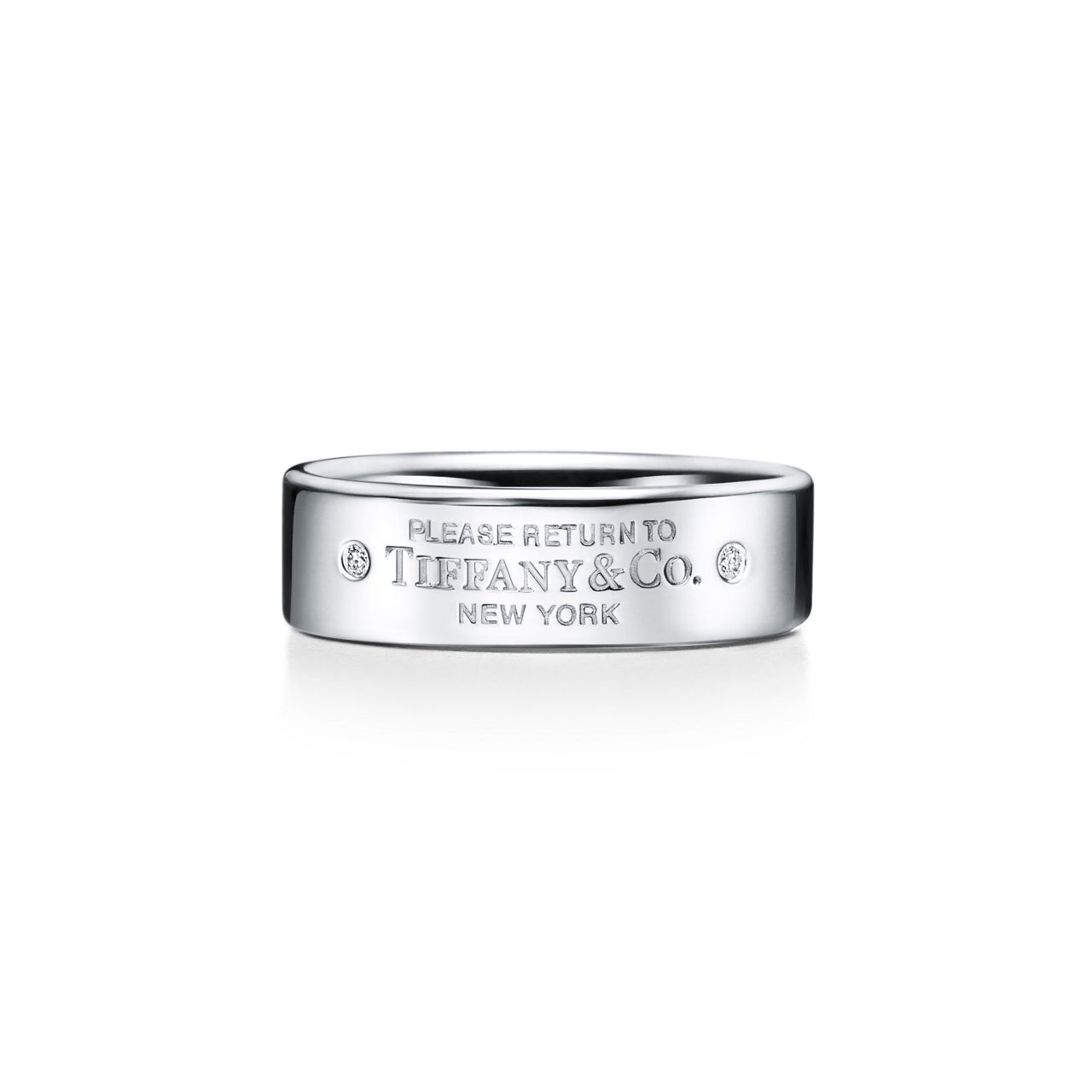 Return to Tiffany™:Narrow Ring in Sterling Silver with Diamonds image number 0