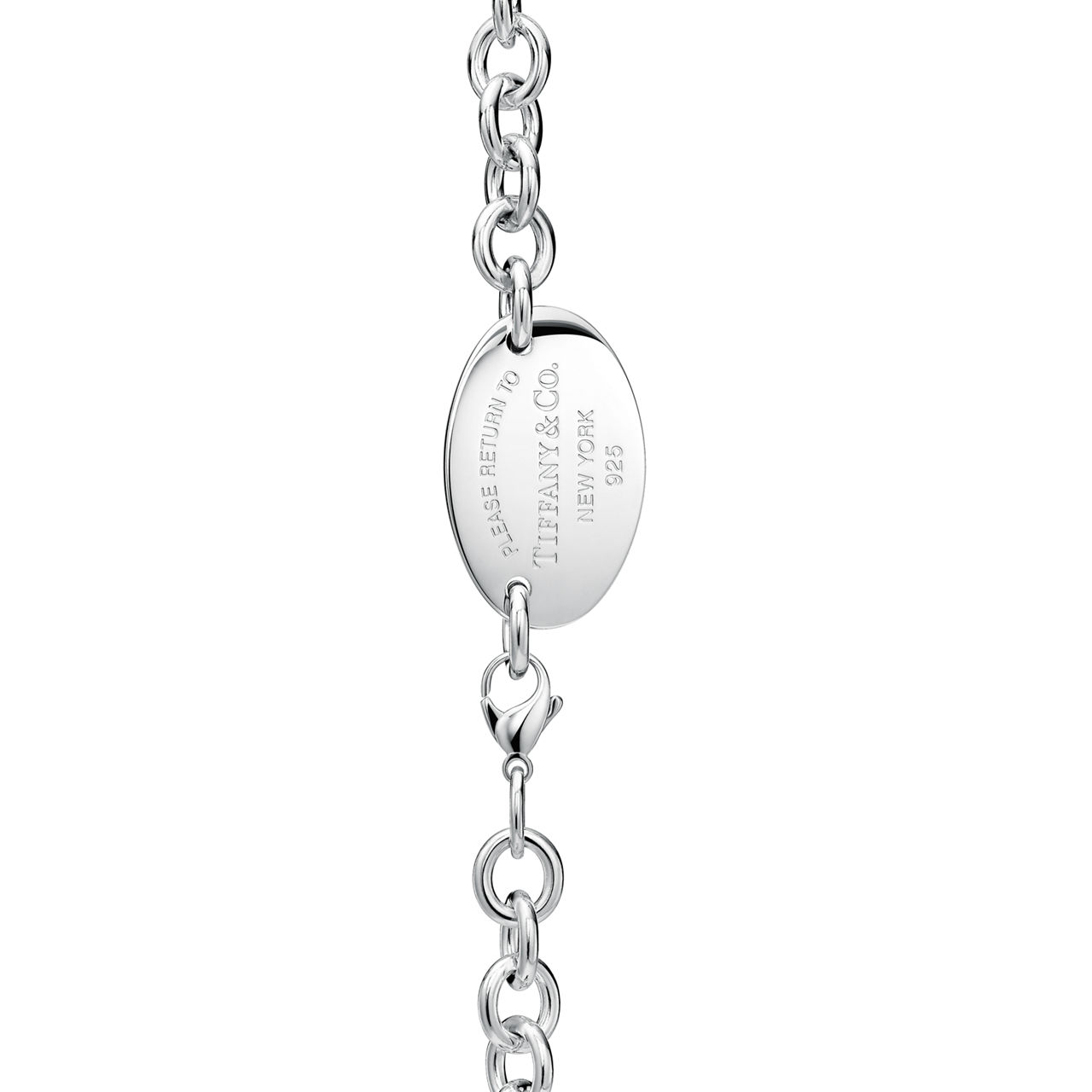 Return to Tiffany™:Oval Tag Necklace in Sterling Silver, 15.5" image number 3